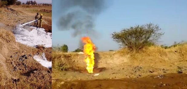 Arde toma clandestina en Silao
