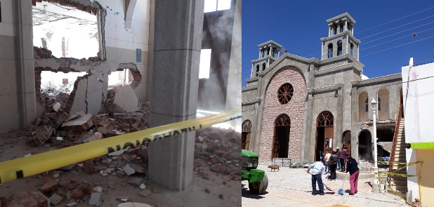 Explosión dentro de Parroquia
